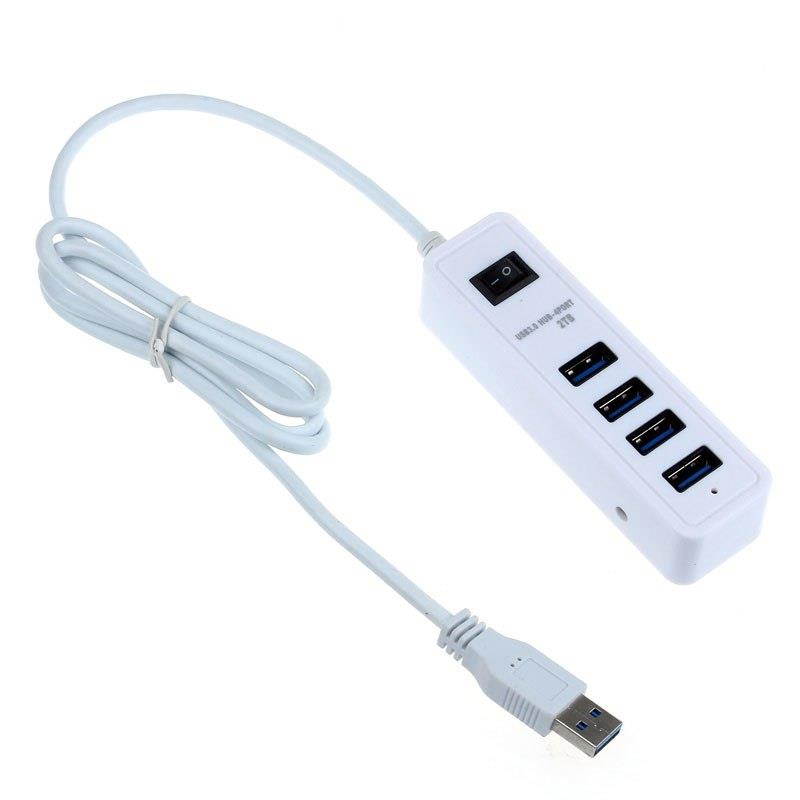 2018 New Arrival 4 Ports Super Speed USB 3.0 HUB With On/Off Switch Adapter for PC Laptop Computer USB HUB High quality