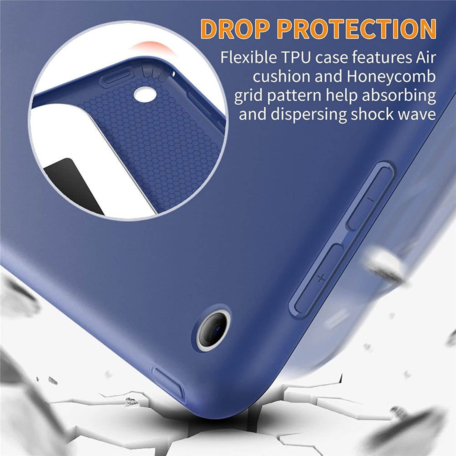 S-Tech iPad 2 iPad 3 iPad 4th Generation 9.7 inch (NOT for Mini iPads) Smart Case Soft Silicone Cover Tablet Tri Fold Stand with Magnetic Smart Sleep/Wake Feature for Apple iPad Model (Navy Blue)