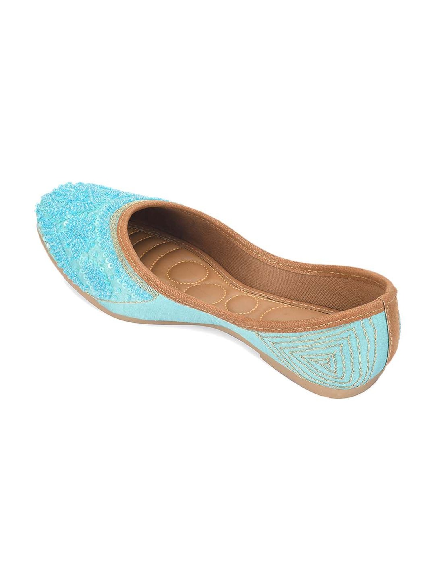 Desi Colour Women's Sky Blue Ethnic Juttis