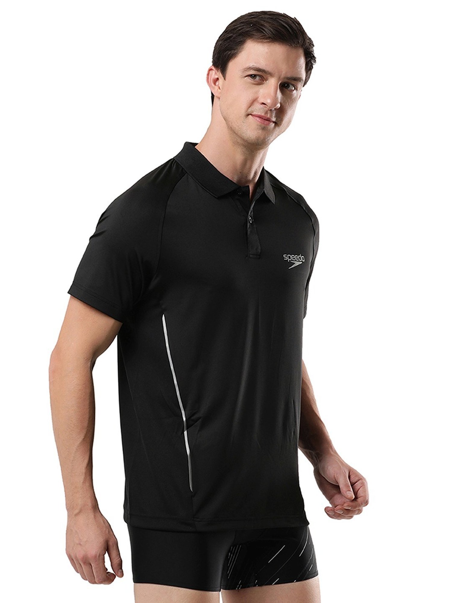 Speedo Black Regular Fit Sports Polo