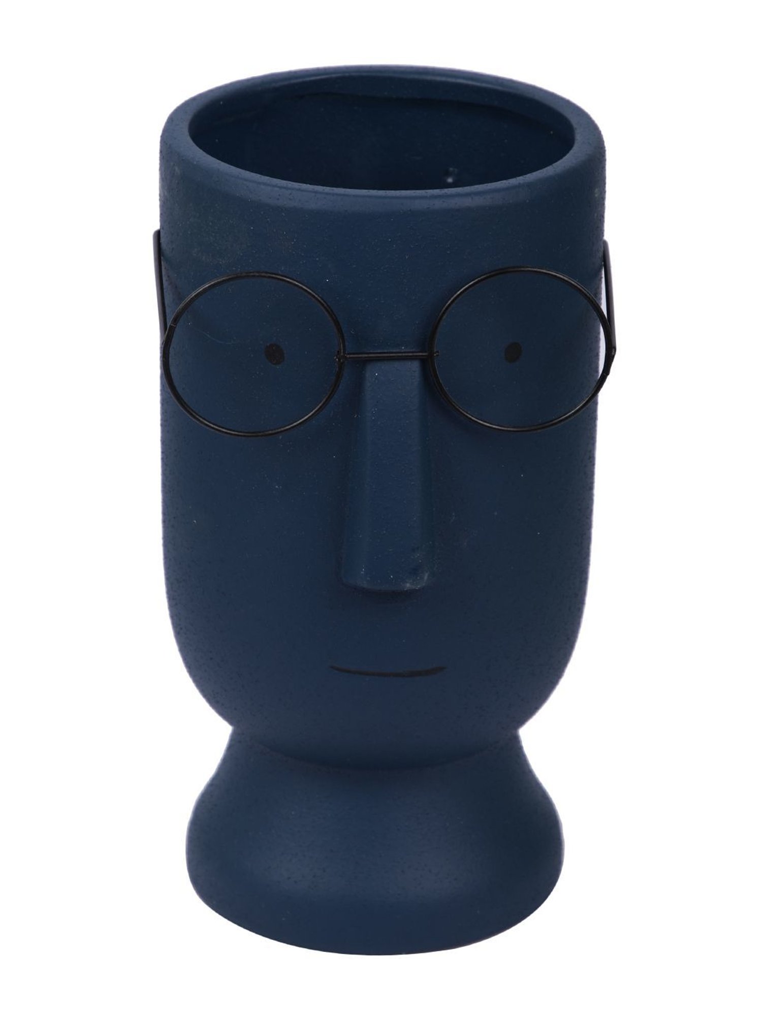 Tayhaa Blue Ceramic Face Planter