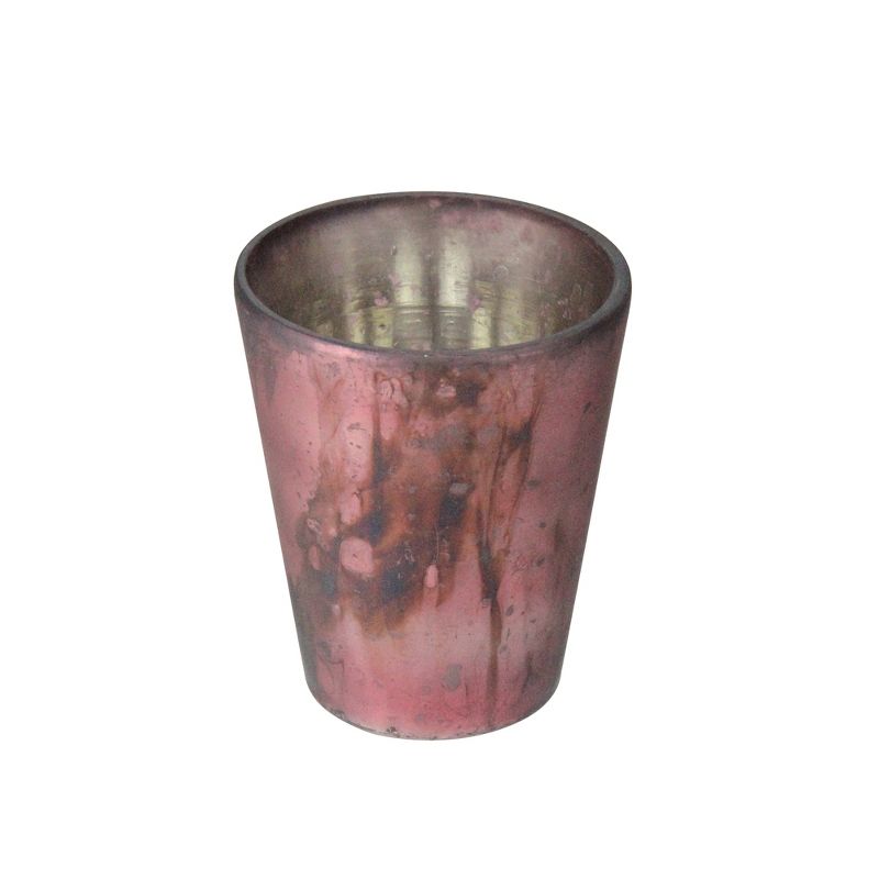 Kaemingk 4" Mauve Purple Antique Glass Christmas Tea Light or Votive Candle Holder