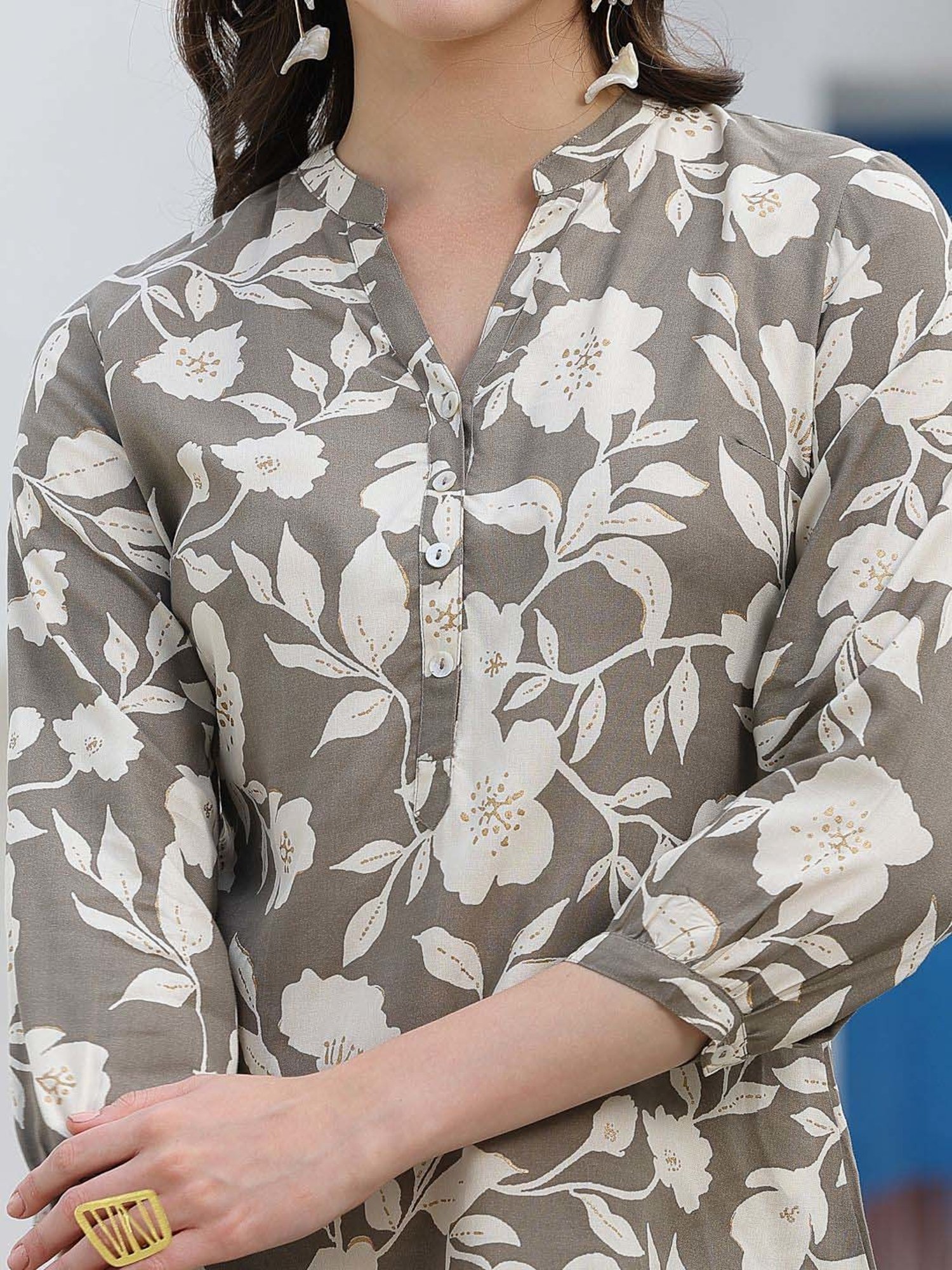 Stylum Grey Printed Tunic Palazzo Set