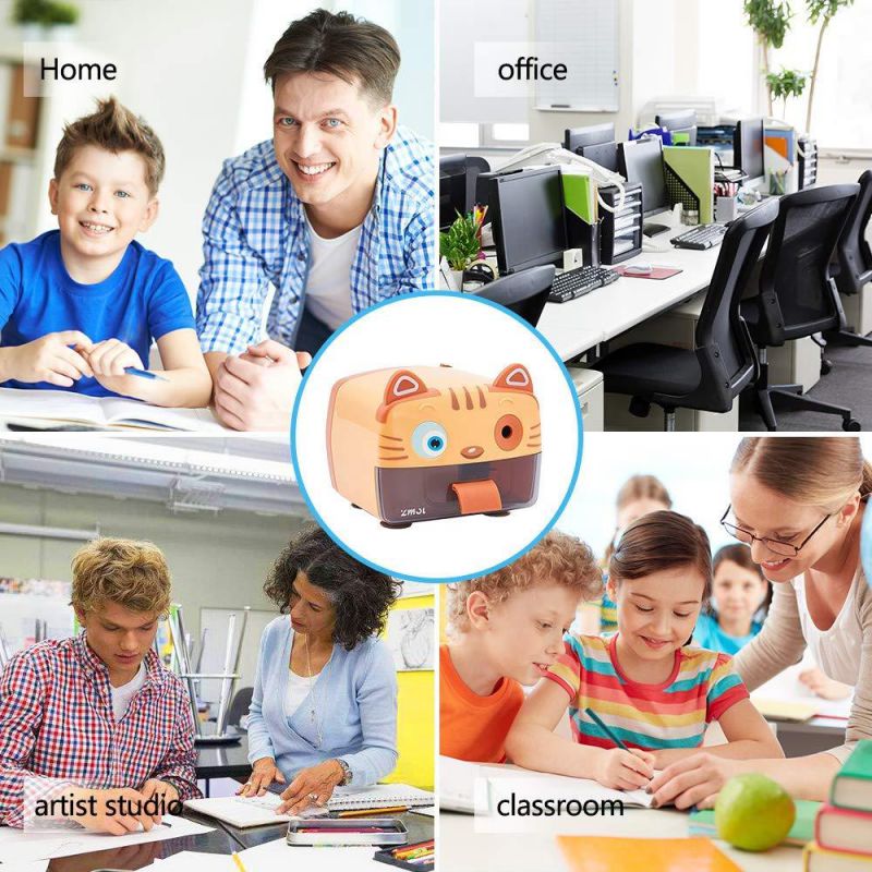 Electric Pencil Sharpener,Heavy Duty Helical Blade Sharpeners for Kids Artists Classroom Office School,Auto-Stop Feature for No.2 and Colored Pencils,Cute Tiger