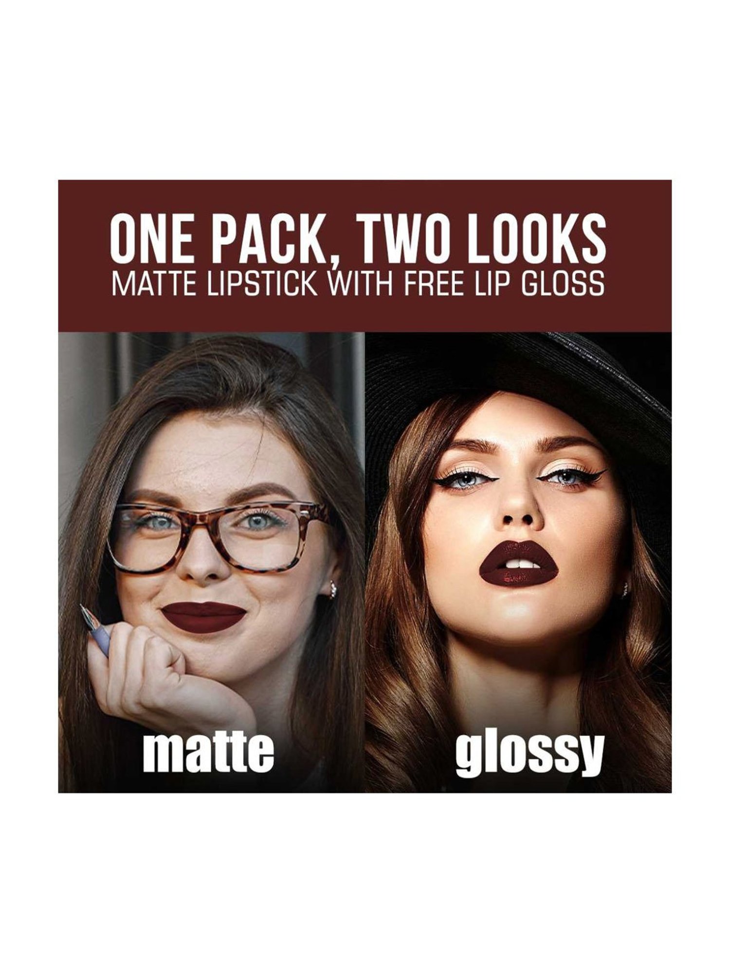 Neud Matte Liquid Lipstick Combo Jolly Coral & Espresso Twist with Two Lip Gloss Free