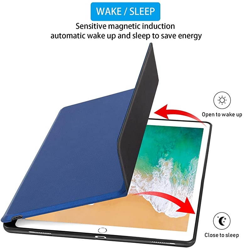 Pro 129 Case with Keyboard Compatible for Pro 129 20152017 UltraThin PU Leather Silicon Rugged Shock Keyboard Stand Case with Pencil Holder Not Fit for 2018 New ipadBlue