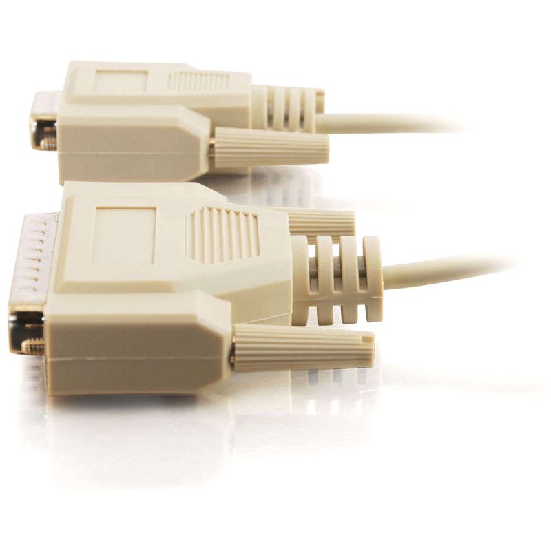 C2G 6ft DB25 Male to DB9 Female Null Modem Cable - DB-25 Male - DB-9 Female - 6ft - Beige