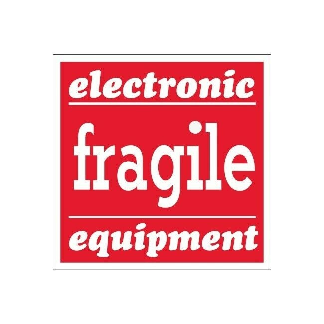 Tape Logic Labels, "Fragile - Electronic Equipment", 4" x 4", Red/White, 500/Rol