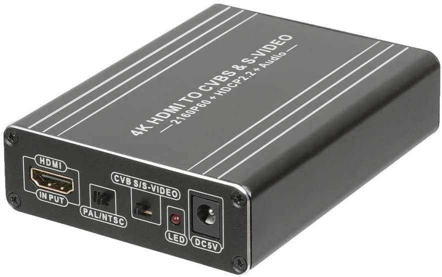 Docooler HDMI Converter HDMI to AV&SVideo Converter 4K UHD Image Quality Audio Video Synchronous Transmission Plug and Play US Plug