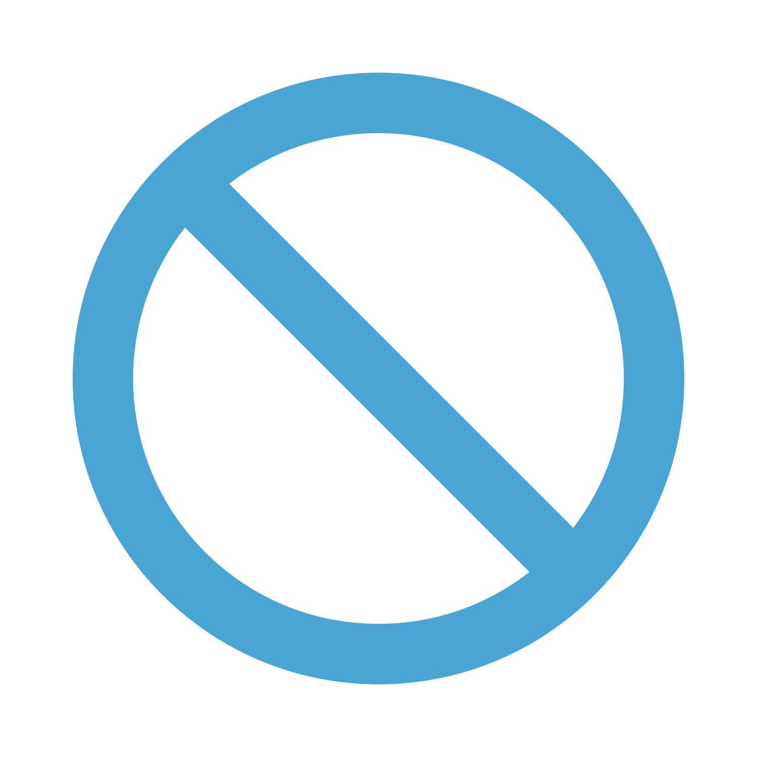 LiteMark 3 Inch Baby Blue "NO" Symbol Decals - Pack of 24