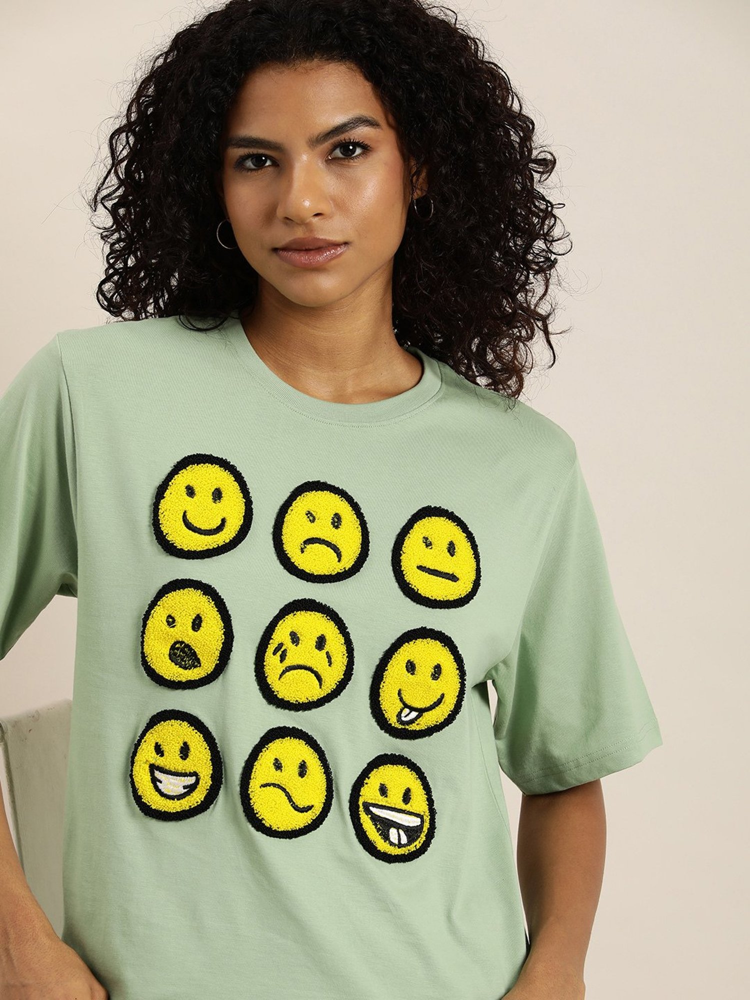 Dillinger Green Graphic Cotton Oversized T-Shirt