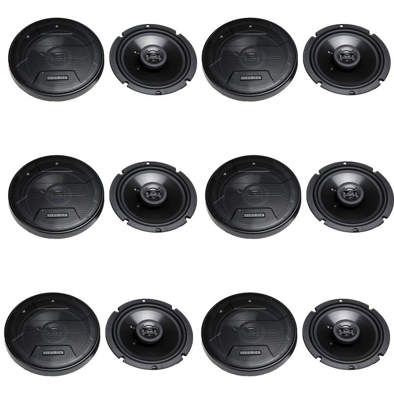 Hifonics Zeus 6.5 Inch 3 Way 300W Shallow Mount Coaxial Speakers (12 Pack)