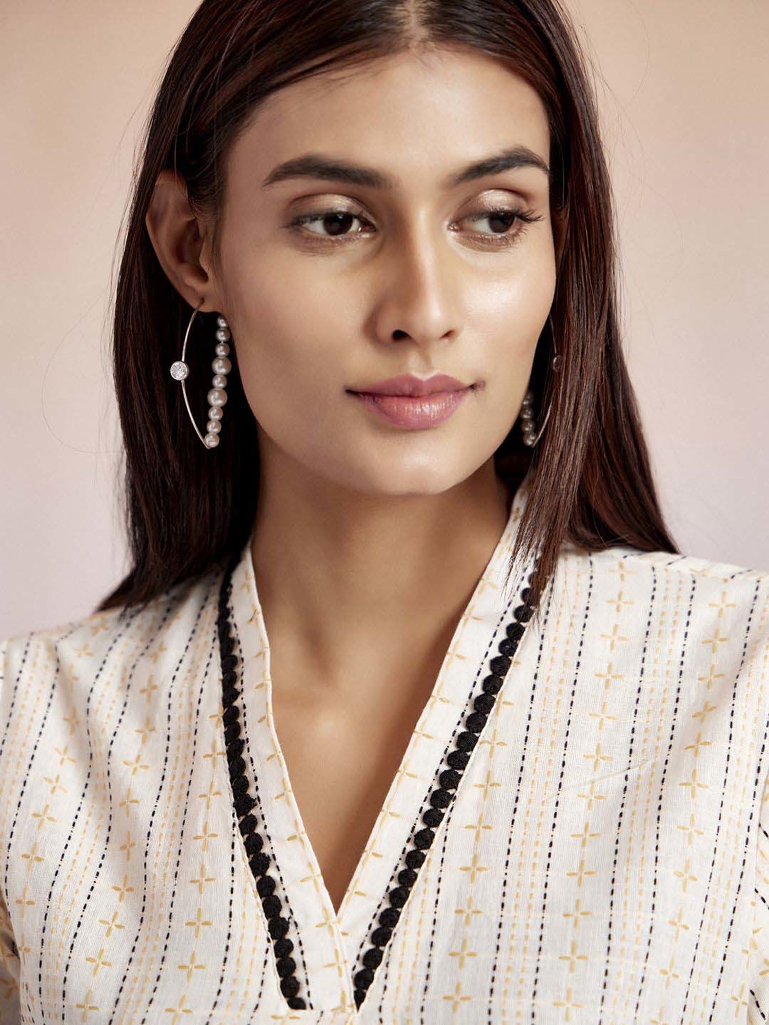 Jaipur Kurti Off-White Cotton Embroidered Top