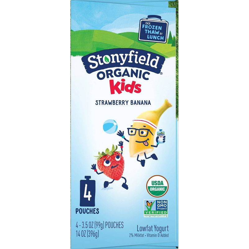 Stonyfield Organic Kids' Strawberry Banana Yogurt Pouches - 4pk/3.7oz