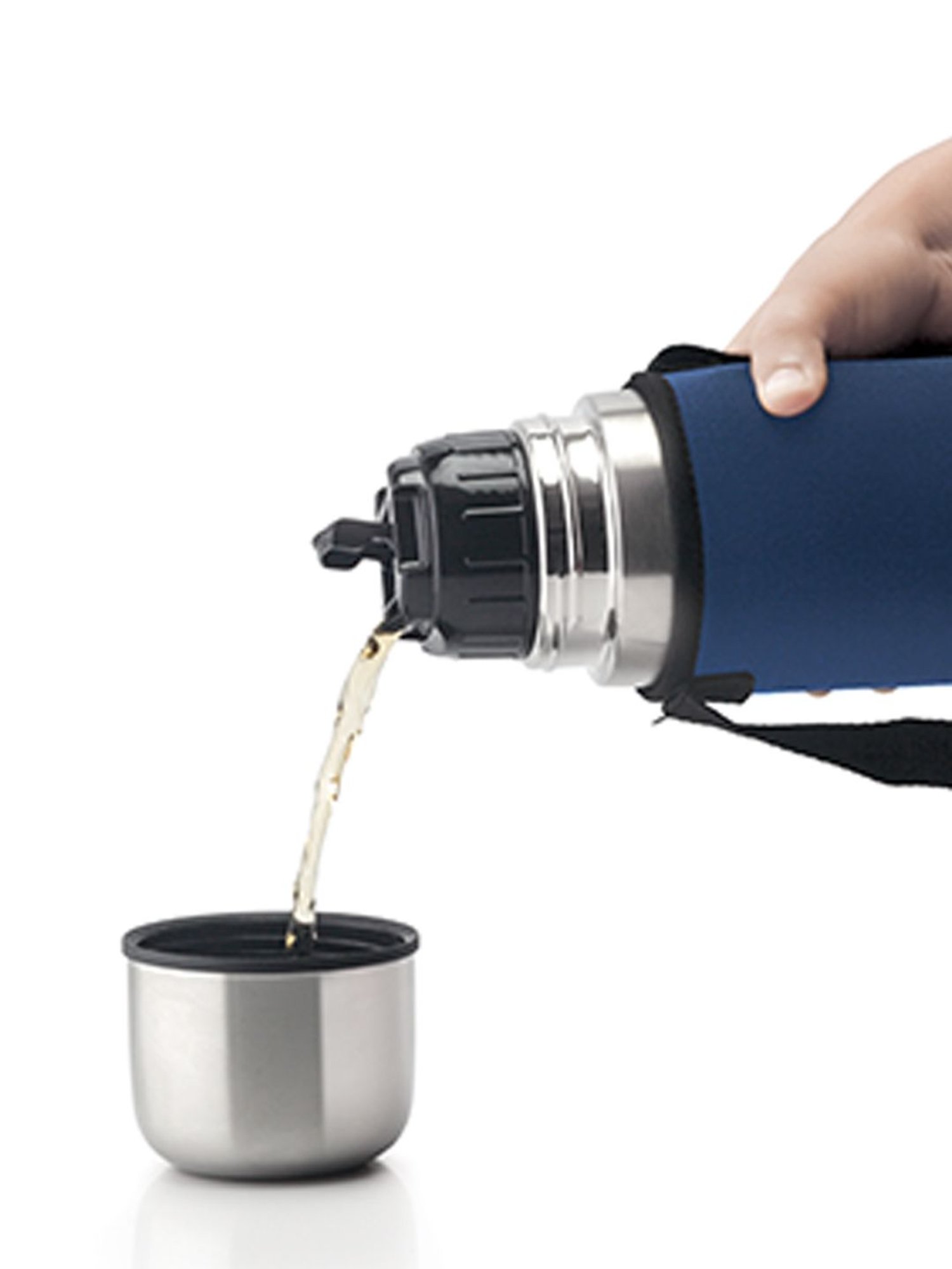 Borosil Silver Thermo Flip Type Stainless Steel Flask - 350 ml