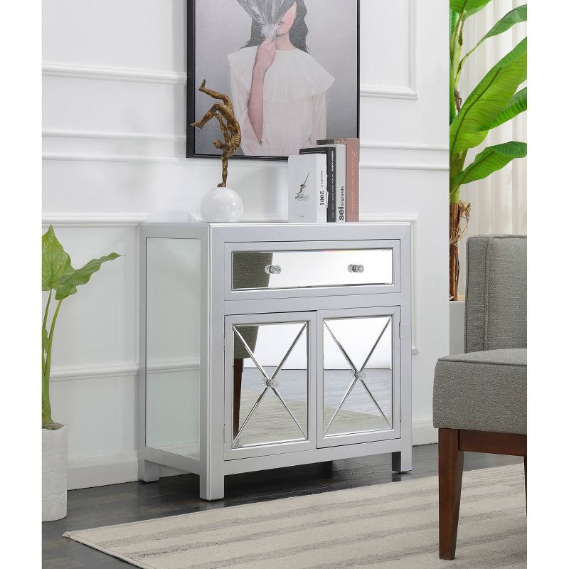 Gold Coast Vineyard Mirrored Hall Table Silver - Breighton Home