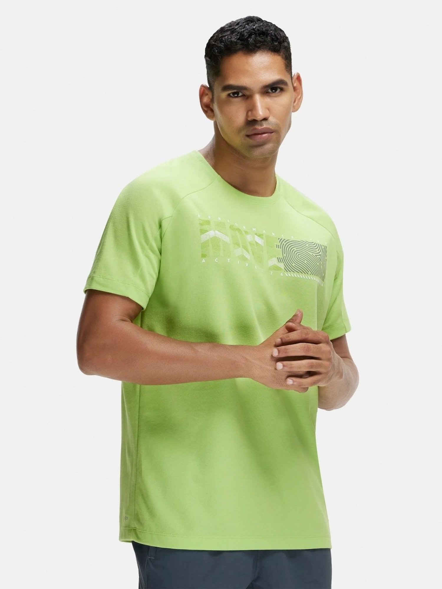 Jockey MV02 Green Combed Cotton Half Sleeves T-Shirt with Stay Fresh Treatment (Prints May Vary)