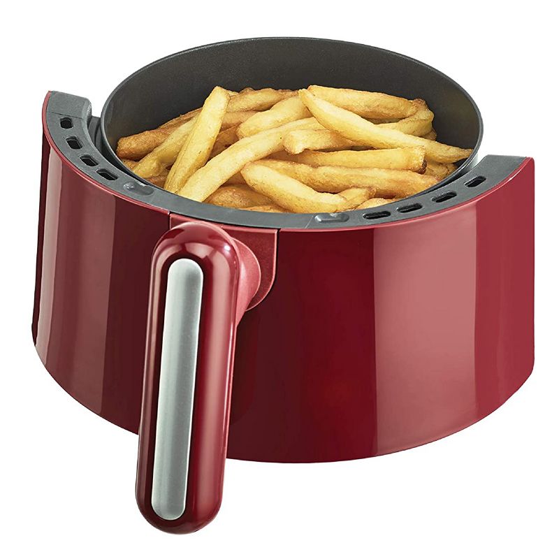 Bella 14778-SN Small Electric Hot Air Fryer No Oil Deep Cooker Convection Machine Houseware Appliance with Basket, Red