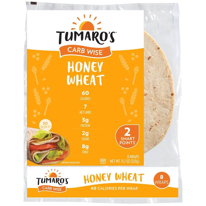 Tumaro's 8" Low Cabr Honey Wheat Tortillas - 11.2oz/8ct