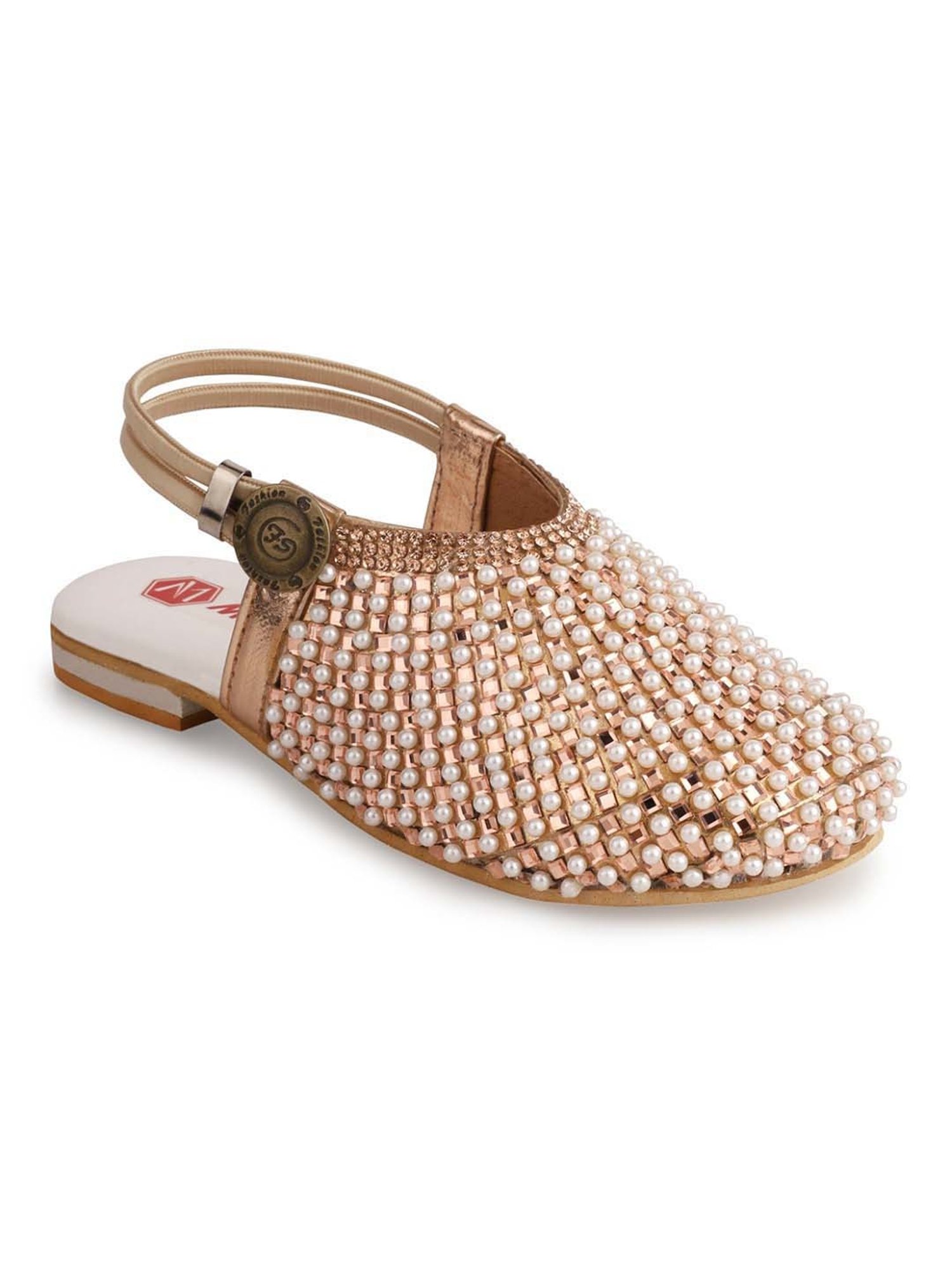 Minesole Kids Rose Gold Ethnic Sandals