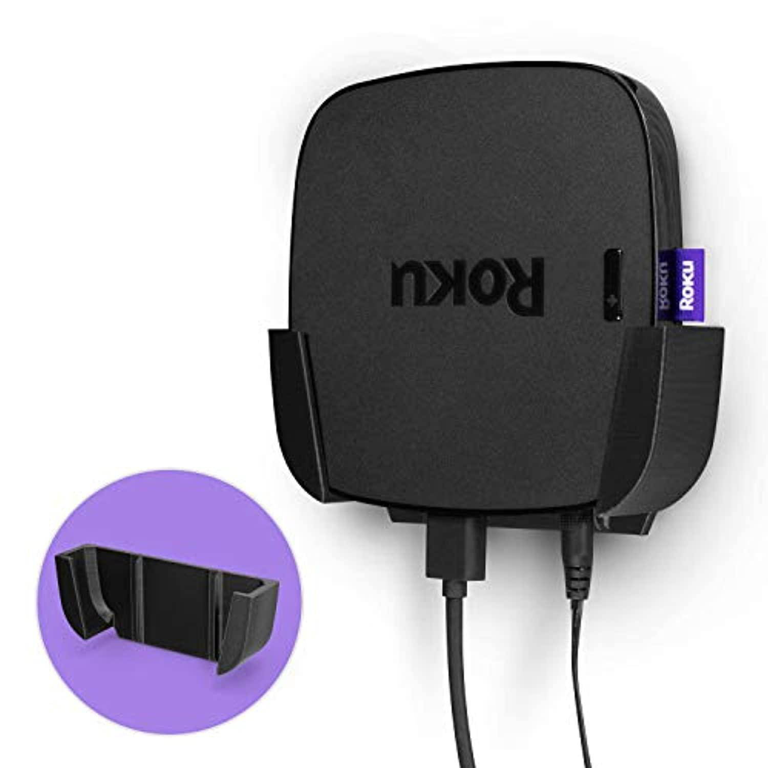 brainwavz roku ultra mount with vhb tape, screwless, no tools, wall & tv holder, easy to install, black