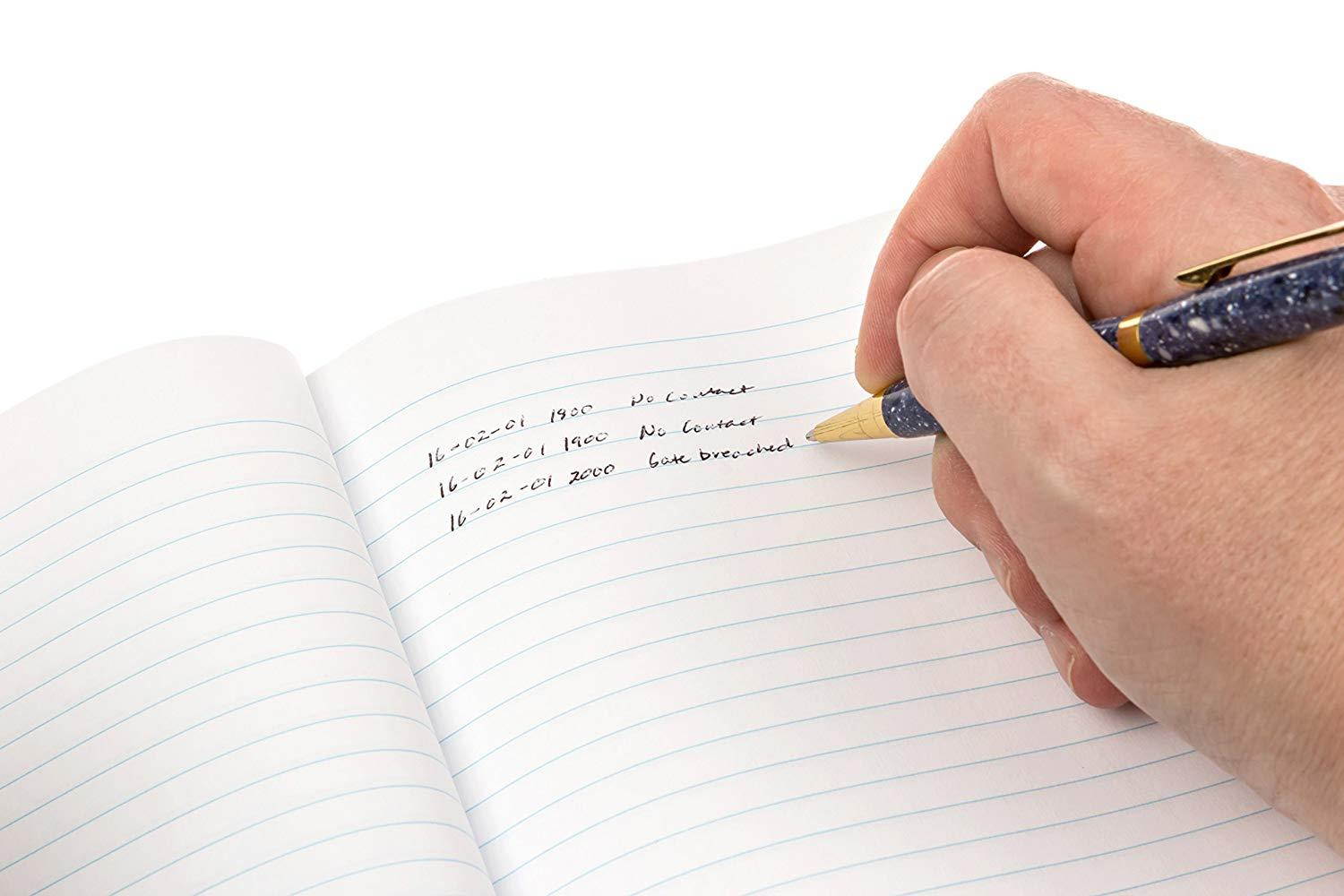 DIY Indispensables US Military Log Record Book 5-1/4 x 8 Inch 96 Sheets with Rugged Sewn Case Binding Blue Line College Ruled Notebook NSN 7530-00-222-3521 Made in USA