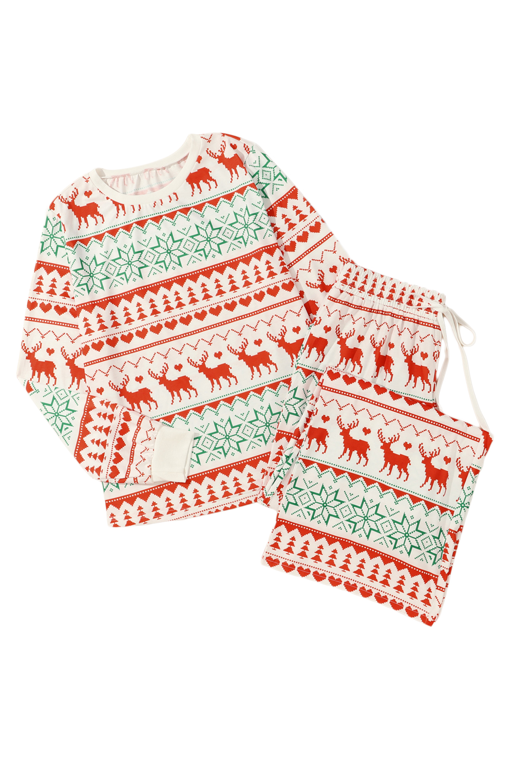 White Christmas Pullover and Drawstring Pants Pajama Set