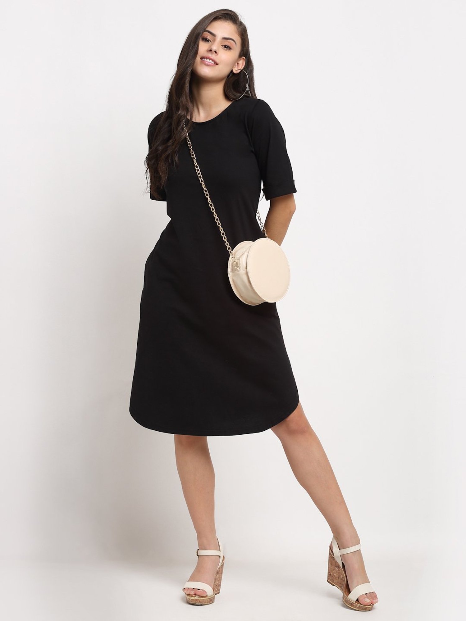BRINNS Black Midi A Line Dress