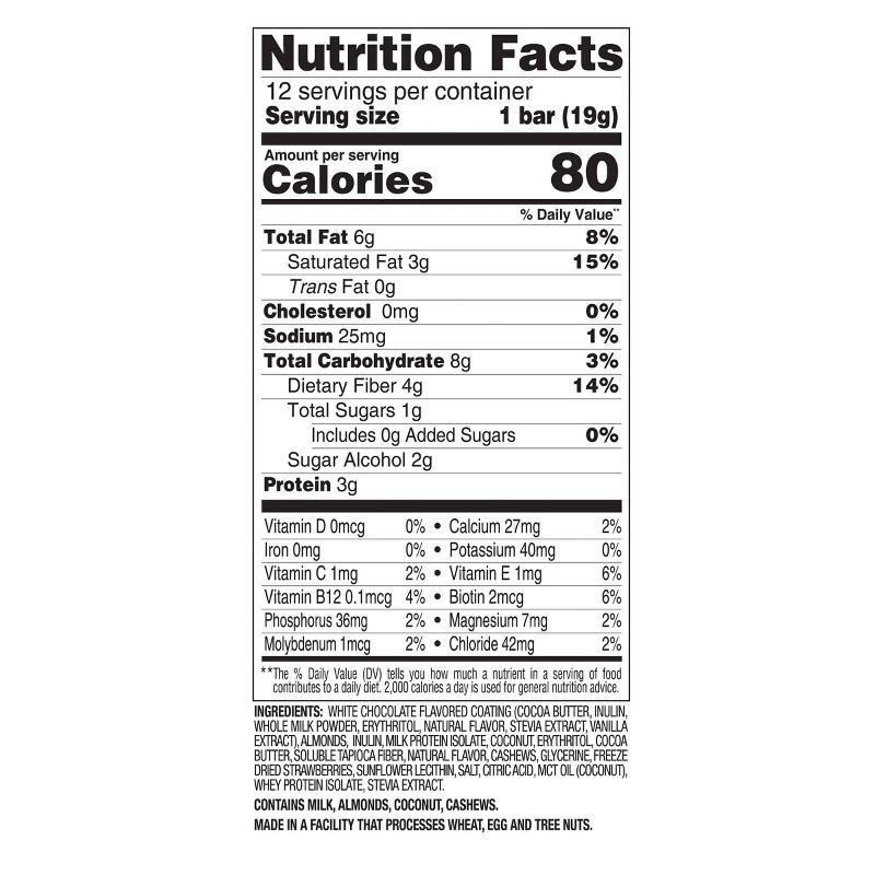 SlimFast Keto Fat Bomb Snack Bar Minis - Strawberry Topped Cheesecake - 12ct