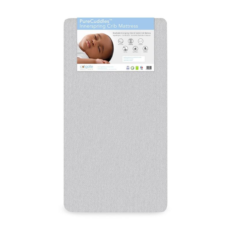 Colgate Crib Mattress Pure Cuddles Innerspring Infant/Toddler Breathable Mattress