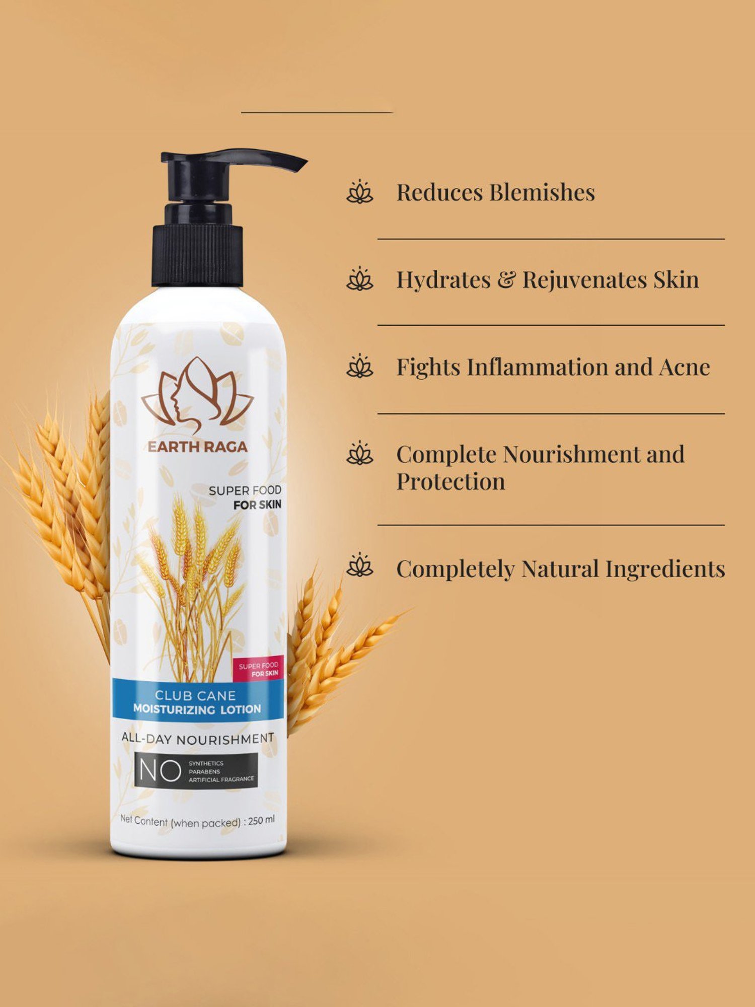 Earthraga Club Cane Body Lotion - 250 ml