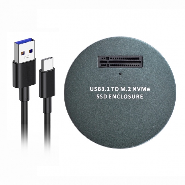 CY GREY USB 3.1 USB-C to NVME M-key M.2 NGFF SSD External PCBA Conveter Adapter Vertical Type