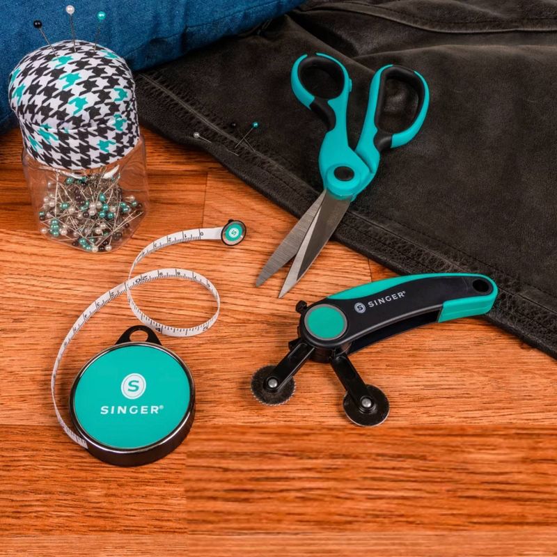 Singer 4pc Set ProSeries Measure Mark and Cut Sewing Bundle Teal