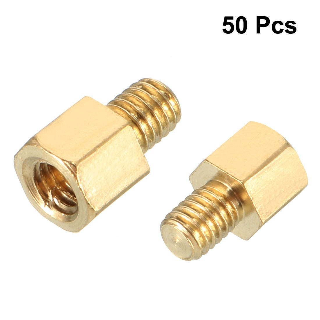 50pcs M3 4+6mm Female Male Thread Brass Hex Standoff Spacer Screws PCB Pillar