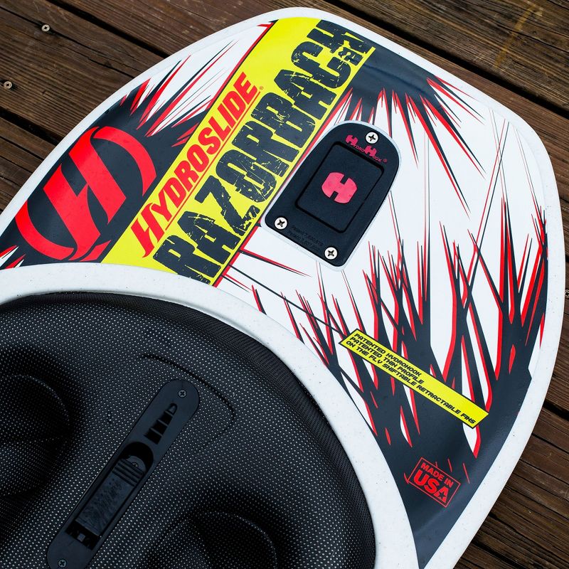 Hydroslide Razorback Adult Water Sports Towable Boating One Size Fits All Kneeboard with Handle & Hydro Hook Tow Point, Gray