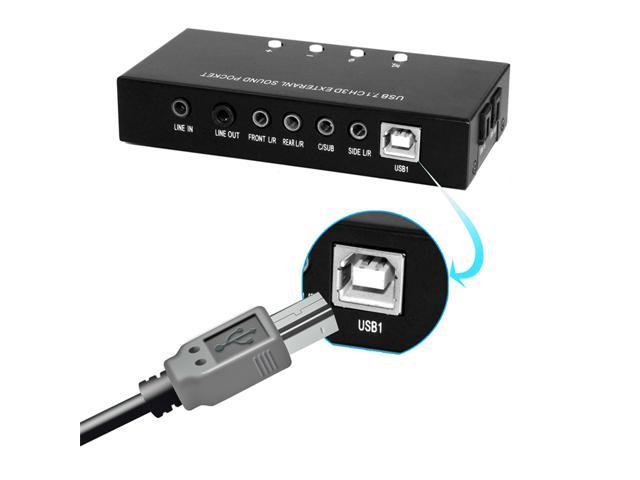 Channel 3D 7.1 USB External Sound Card Sound Box Support Digital Audio Streaming Vista With Driver CD