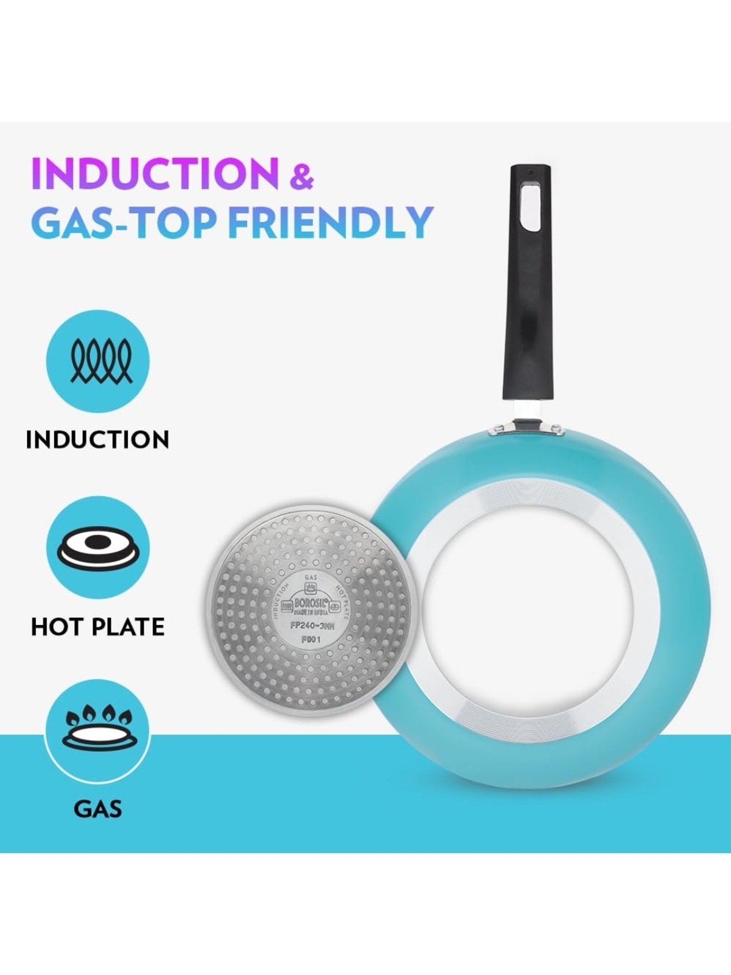 ?Borosil ?Blue ?Aluminium Pot & Pan Sets