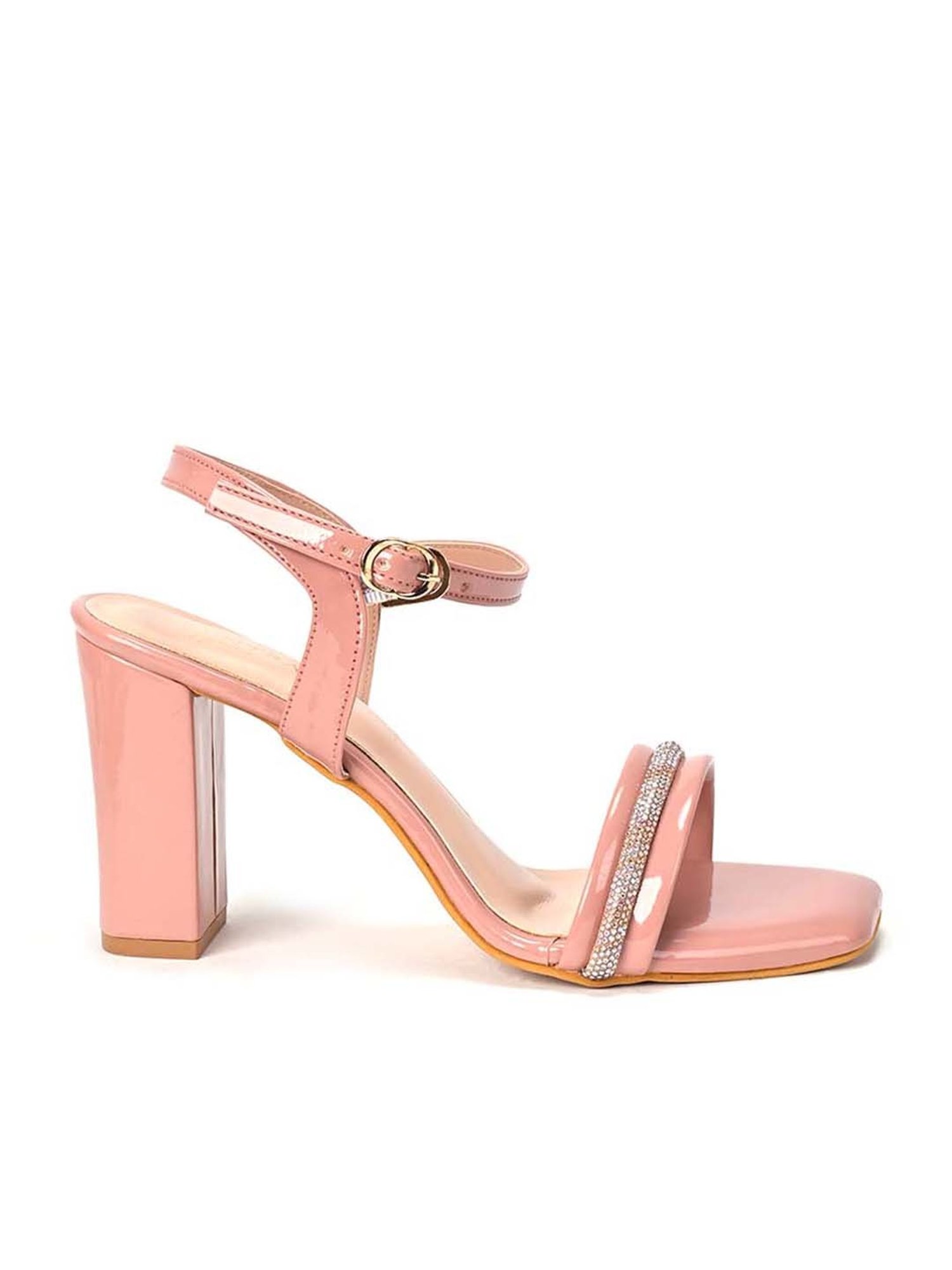 Scentra Women's Peach Ankle Strap Sandals