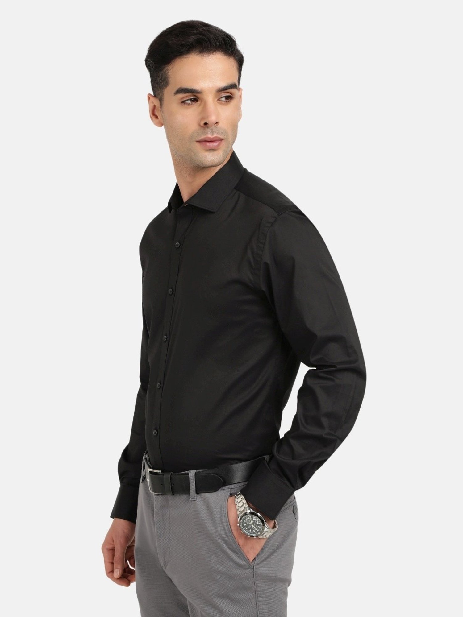 Ivoc Black Slim Fit Shirt