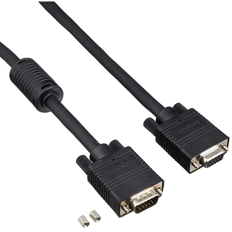 com 3 ft Coax High Resolution VGA Monitor Extension Cable - HD15 M/F - 3ft VGA Extension Cable (MXT101HQ3), Black