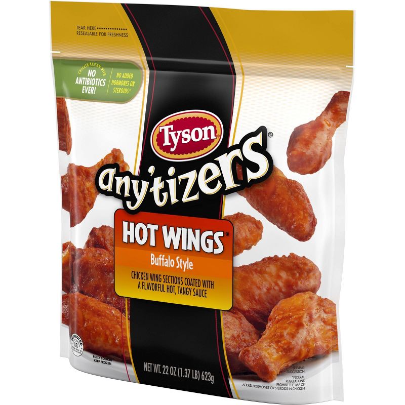 Tyson Any'tizers Bone-In Buffalo Chicken Hot Wings - Frozen - 22oz