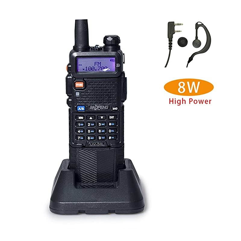 UV5R+ High Power 841W 3800mAh Two Way Radio Dual Band Ham Radio TransceiverBlack