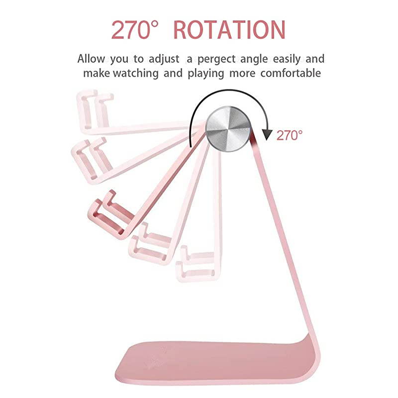 Adjustable Cell Phone Stand  Phone Stand Cradle Dock Holder Aluminum Desktop Stand Compatible With iPhone Xs Max Xr 8 7 6 6s Plus 5s Charging Accessories DeskAll Smart PhoneRose Gold