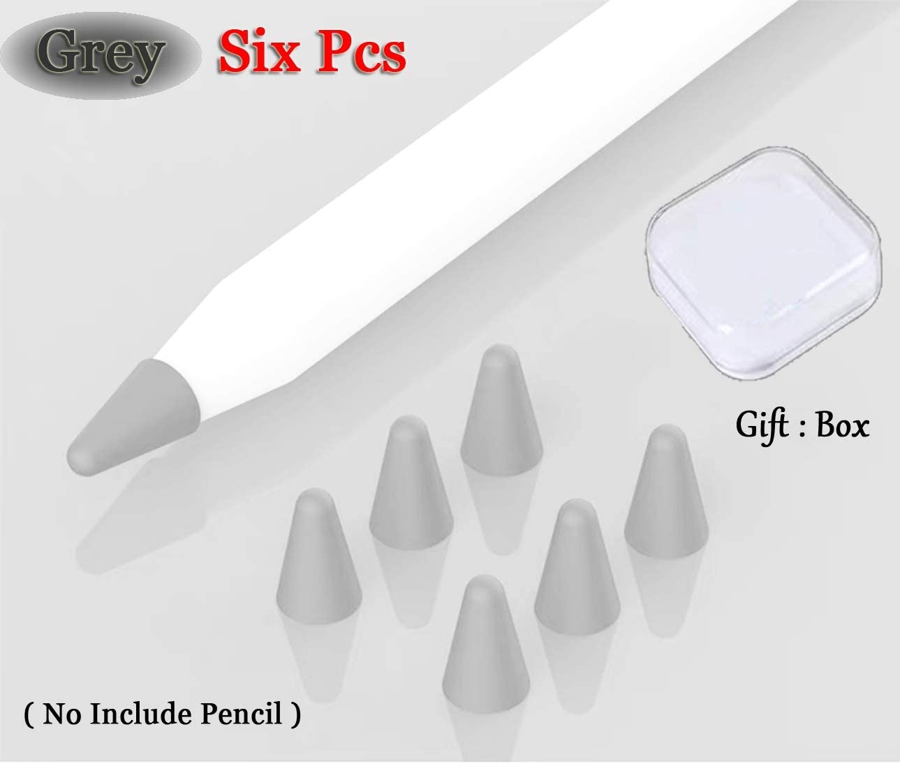 HappyCover Compatible with Apple Pencil Tips, Professional Liquid Silicone Nibs Cover Replacement for 1st & 2nd Gen, Writing Anti-Slip Protective Case for Apple iPad Pencil. (Grey)