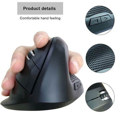 Ergonomic Wireless Mouse 2.4GHz Optical Vertical Mouse 1600DPI Ergonomic Design Vertical Mice PC