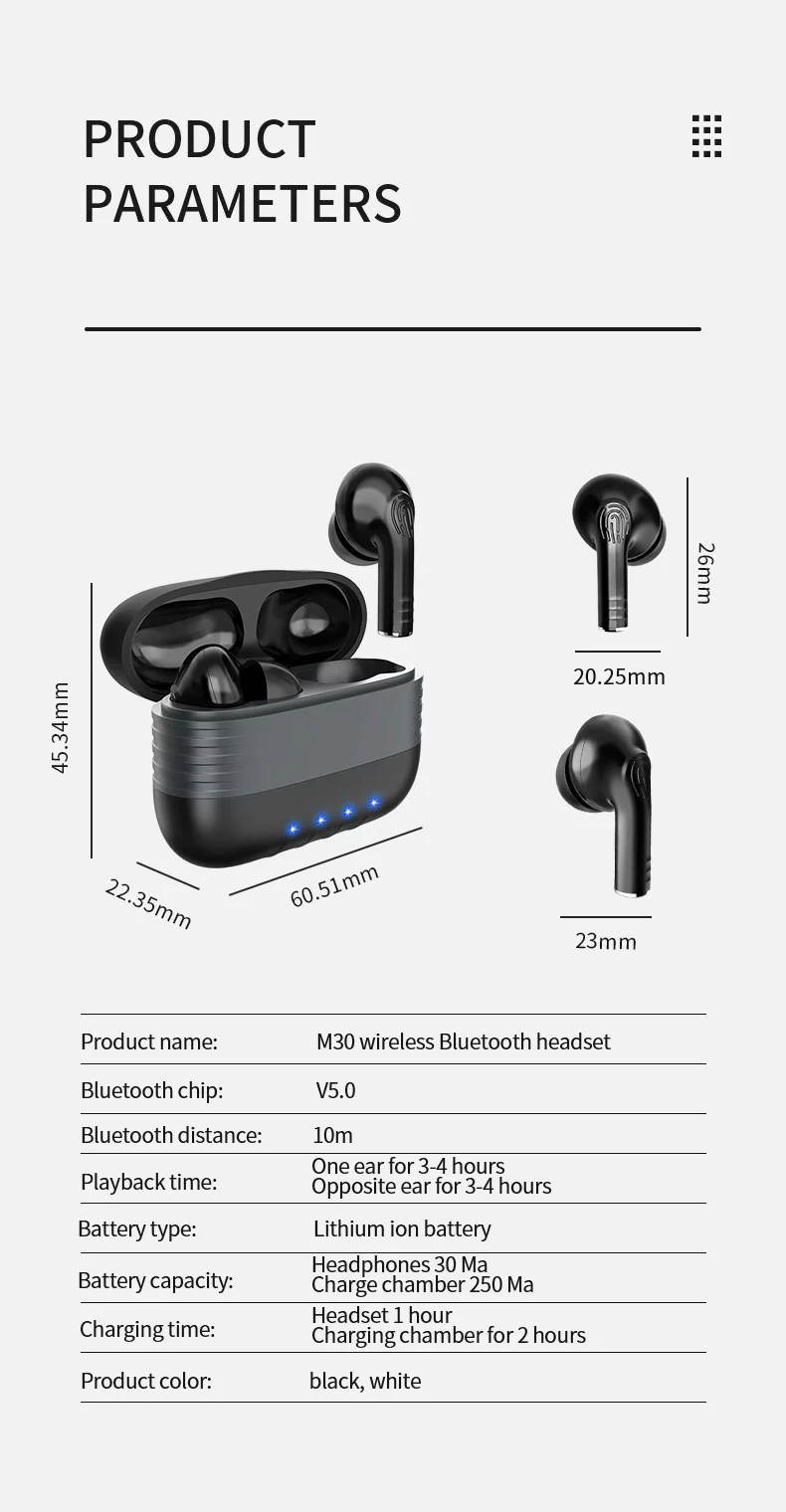 New Bluetooth 5.0 TWS Earphones  Long Standby Time Headset Wireless Earpods For Android Smart Touch Control Portable Headphones HiFi Sound