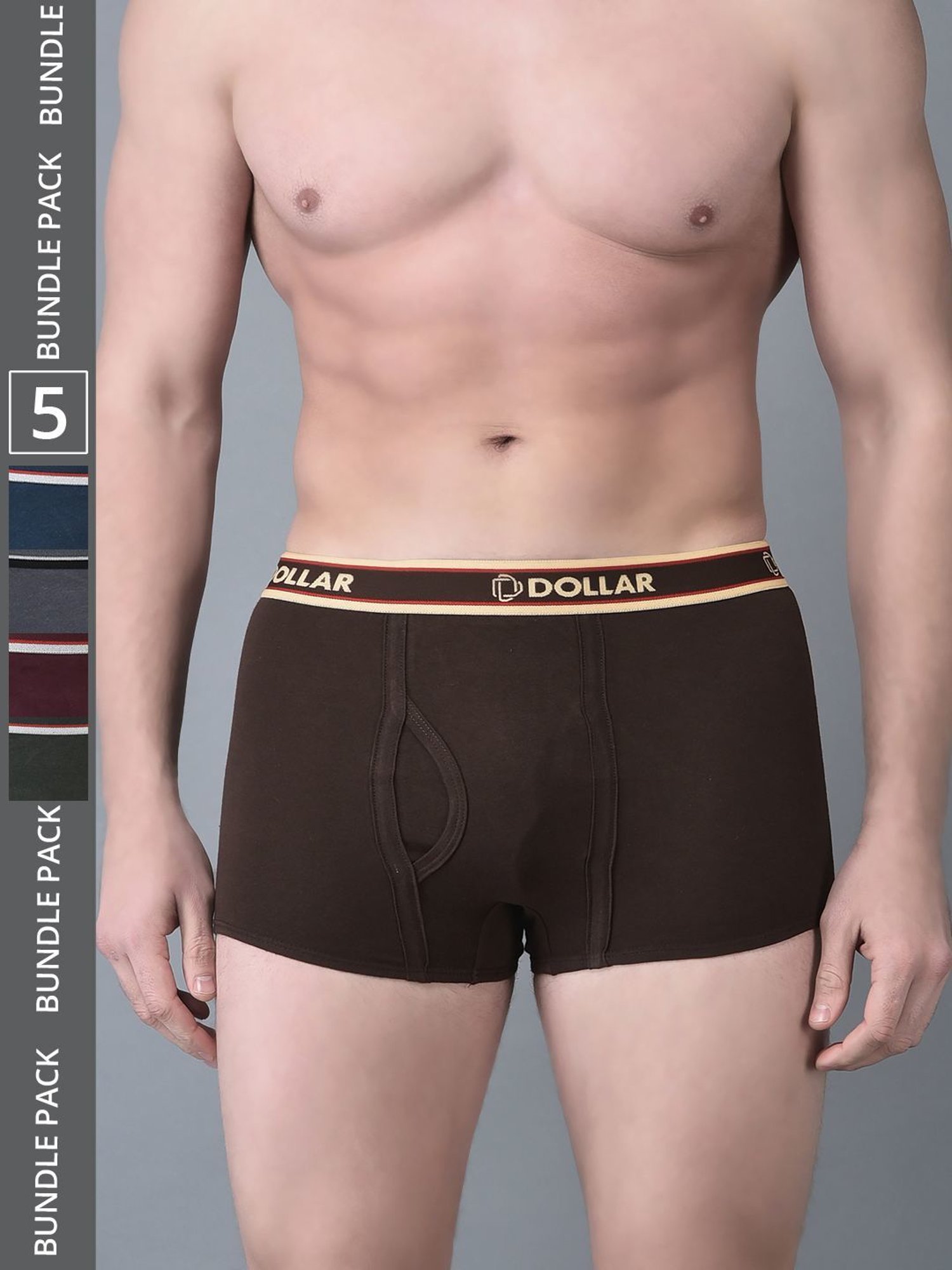 Dollar Bigboss Assorted Cotton Regular Fit Trunks - Pack Of 5