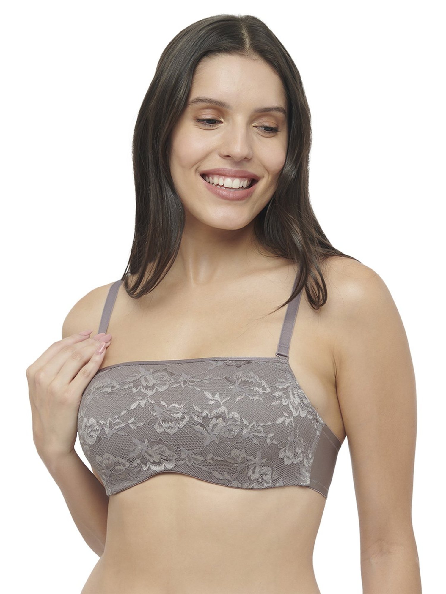 Triumph Grey Lace Work Tube Bra