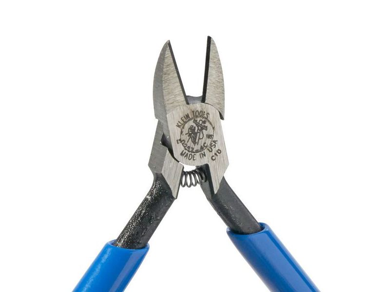 KLEIN TOOLS D257-4C Diagonal Cutting Pliers, Electronics, Tapered Nose, Spring,
