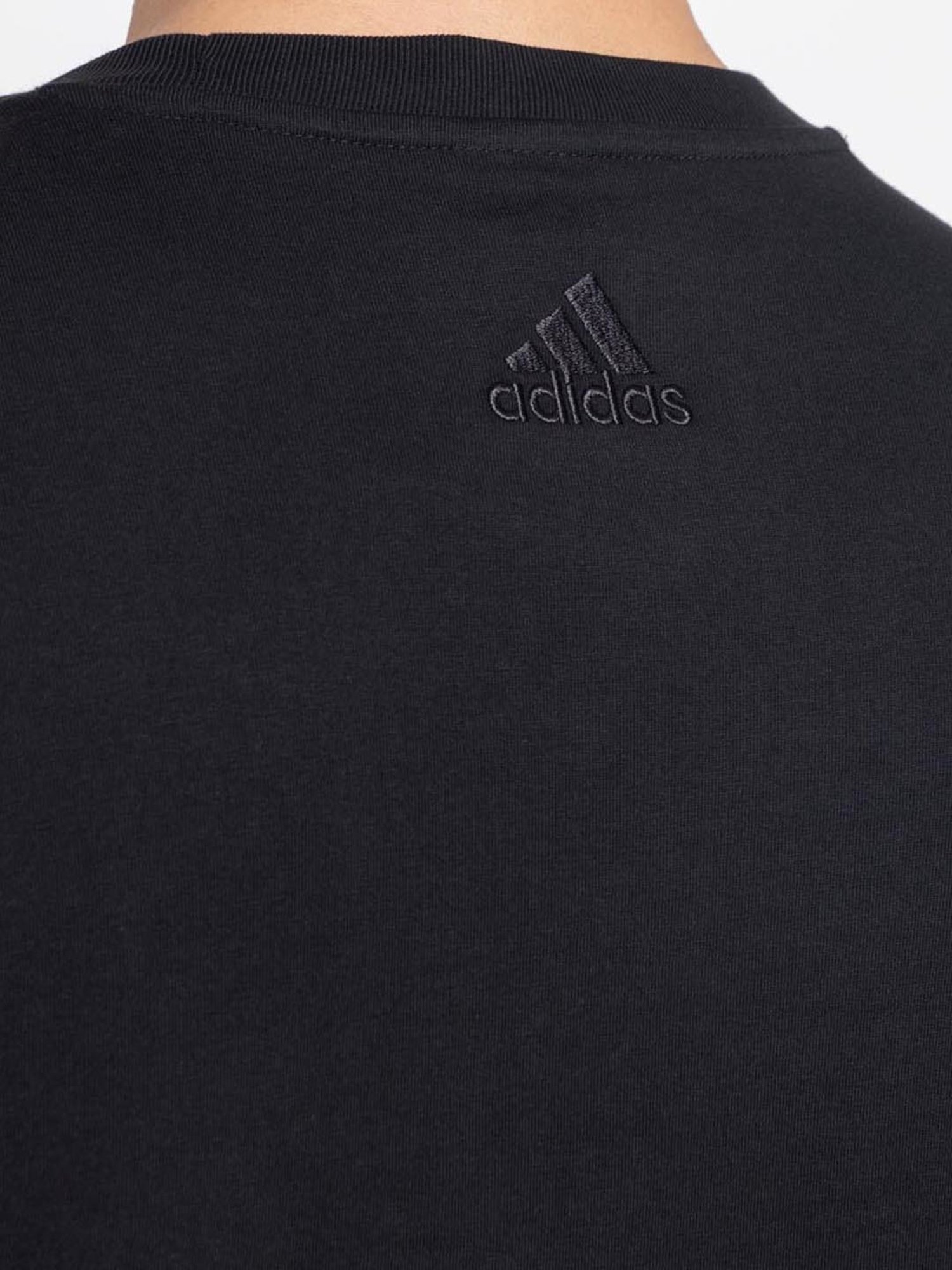 Adidas Black Regular Fit Printed Sports T-Shirt